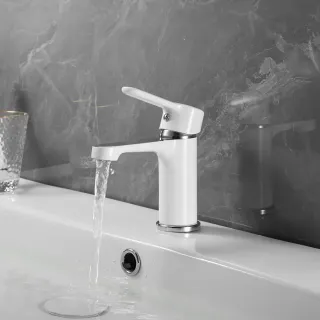 Смеситель для раковины Shevanik S8101F белый/хром